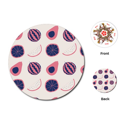 Fruits Halves Pattern Design Playing Cards Single Design (Round) from ArtsNow.com Front