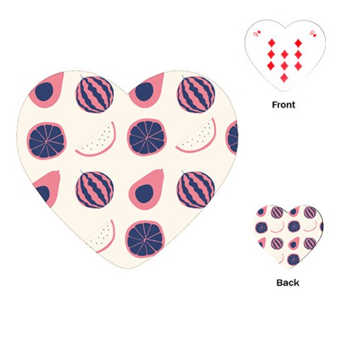 Fruits Halves Pattern Design Playing Cards Single Design (Heart) from ArtsNow.com Front