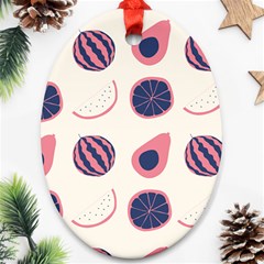 Fruits Halves Pattern Design Oval Ornament (Two Sides) from ArtsNow.com Front