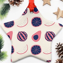 Fruits Halves Pattern Design Star Ornament (Two Sides) from ArtsNow.com Front