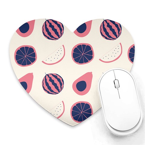 Fruits Halves Pattern Design Heart Mousepad from ArtsNow.com Front