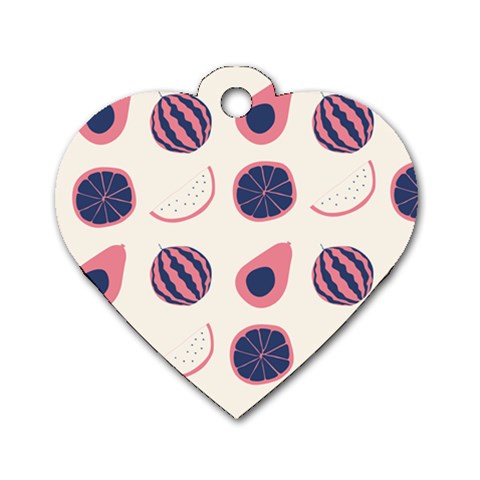 Fruits Halves Pattern Design Dog Tag Heart (One Side) from ArtsNow.com Front