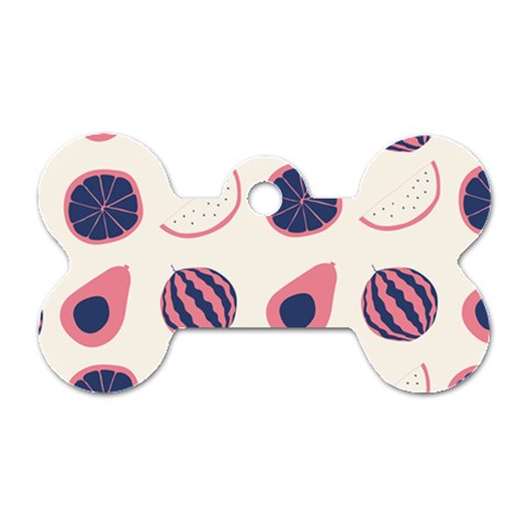 Fruits Halves Pattern Design Dog Tag Bone (One Side) from ArtsNow.com Front