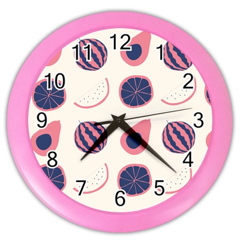 Fruits Halves Pattern Design Color Wall Clock from ArtsNow.com Front
