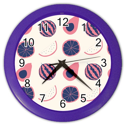 Fruits Halves Pattern Design Color Wall Clock from ArtsNow.com Front