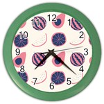 Fruits Halves Pattern Design Color Wall Clock