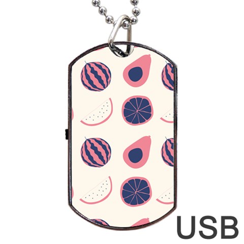 Fruits Halves Pattern Design Dog Tag USB Flash (One Side) from ArtsNow.com Front