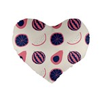 Fruits Halves Pattern Design Standard 16  Premium Heart Shape Cushions