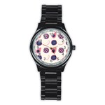 Fruits Halves Pattern Design Stainless Steel Round Watch