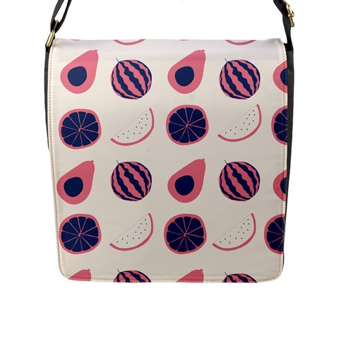 Fruits Halves Pattern Design Flap Closure Messenger Bag (L) from ArtsNow.com Front