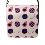 Fruits Halves Pattern Design Flap Closure Messenger Bag (L)