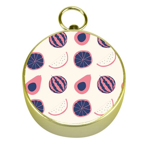 Fruits Halves Pattern Design Gold Compasses from ArtsNow.com Front