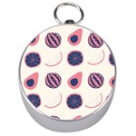Fruits Halves Pattern Design Silver Compasses