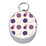 Fruits Halves Pattern Design Mini Silver Compasses