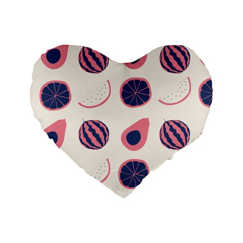 Fruits Halves Pattern Design Standard 16  Premium Flano Heart Shape Cushions from ArtsNow.com Front