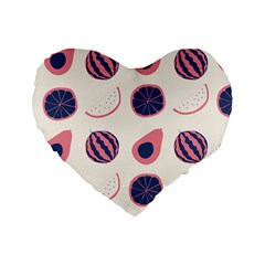 Fruits Halves Pattern Design Standard 16  Premium Flano Heart Shape Cushions from ArtsNow.com Front