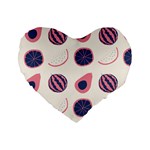 Fruits Halves Pattern Design Standard 16  Premium Flano Heart Shape Cushions
