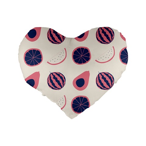 Fruits Halves Pattern Design Standard 16  Premium Flano Heart Shape Cushions from ArtsNow.com Back