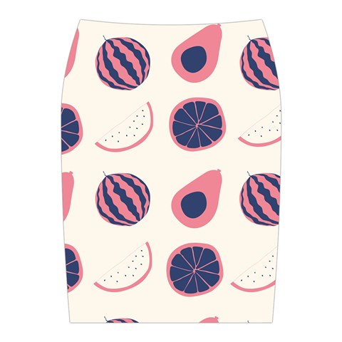 Fruits Halves Pattern Design Midi Wrap Pencil Skirt from ArtsNow.com Back