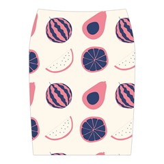 Fruits Halves Pattern Design Midi Wrap Pencil Skirt from ArtsNow.com Back