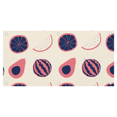 Fruits Halves Pattern Design Banner and Sign 4  x 2  from ArtsNow.com Front