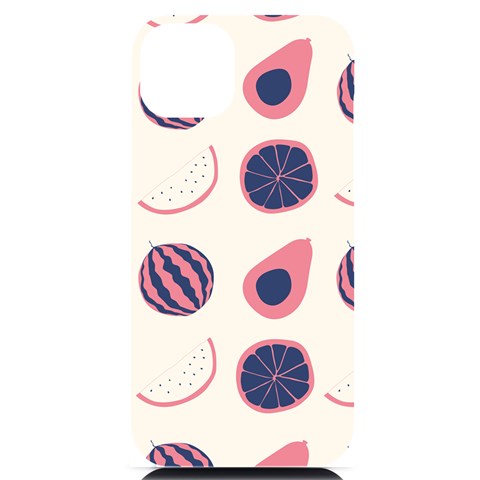 Fruits Halves Pattern Design iPhone 14 Plus Black UV Print Case from ArtsNow.com Front