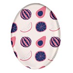 Fruits Halves Pattern Design Oval Glass Fridge Magnet (4 pack)