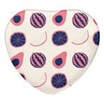 Fruits Halves Pattern Design Heart Glass Fridge Magnet (4 pack)