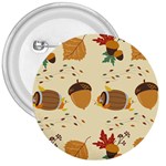 Leaves Foliage Acorns Barrel 3  Buttons