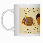 Leaves Foliage Acorns Barrel White Mug