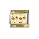 Leaves Foliage Acorns Barrel Gold Trim Italian Charm (9mm)