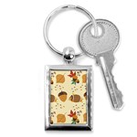 Leaves Foliage Acorns Barrel Key Chain (Rectangle)