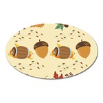 Leaves Foliage Acorns Barrel Oval Magnet