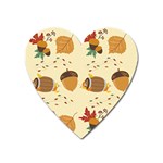 Leaves Foliage Acorns Barrel Heart Magnet