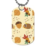 Leaves Foliage Acorns Barrel Dog Tag (One Side)