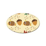 Leaves Foliage Acorns Barrel Sticker Oval (10 pack)