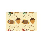 Leaves Foliage Acorns Barrel Sticker Rectangular (100 pack)