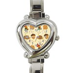 Leaves Foliage Acorns Barrel Heart Italian Charm Watch