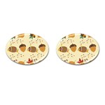 Leaves Foliage Acorns Barrel Cufflinks (Oval)