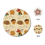 Leaves Foliage Acorns Barrel Playing Cards Single Design (Round)