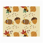 Leaves Foliage Acorns Barrel Small Glasses Cloth (2 Sides)