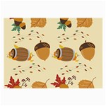 Leaves Foliage Acorns Barrel Large Glasses Cloth