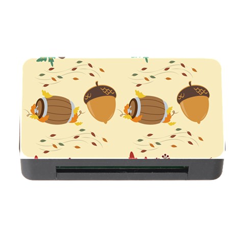 Leaves Foliage Acorns Barrel Memory Card Reader with CF from ArtsNow.com Front