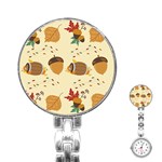 Leaves Foliage Acorns Barrel Stainless Steel Nurses Watch