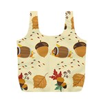 Leaves Foliage Acorns Barrel Full Print Recycle Bag (M)