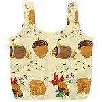 Leaves Foliage Acorns Barrel Full Print Recycle Bag (XL)