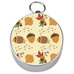 Leaves Foliage Acorns Barrel Silver Compasses