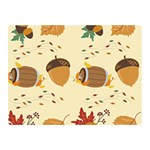 Leaves Foliage Acorns Barrel Two Sides Premium Plush Fleece Blanket (Mini)