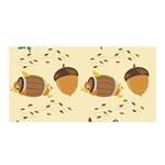 Leaves Foliage Acorns Barrel Satin Wrap 35  x 70 