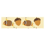 Leaves Foliage Acorns Barrel Oblong Satin Scarf (16  x 60 )